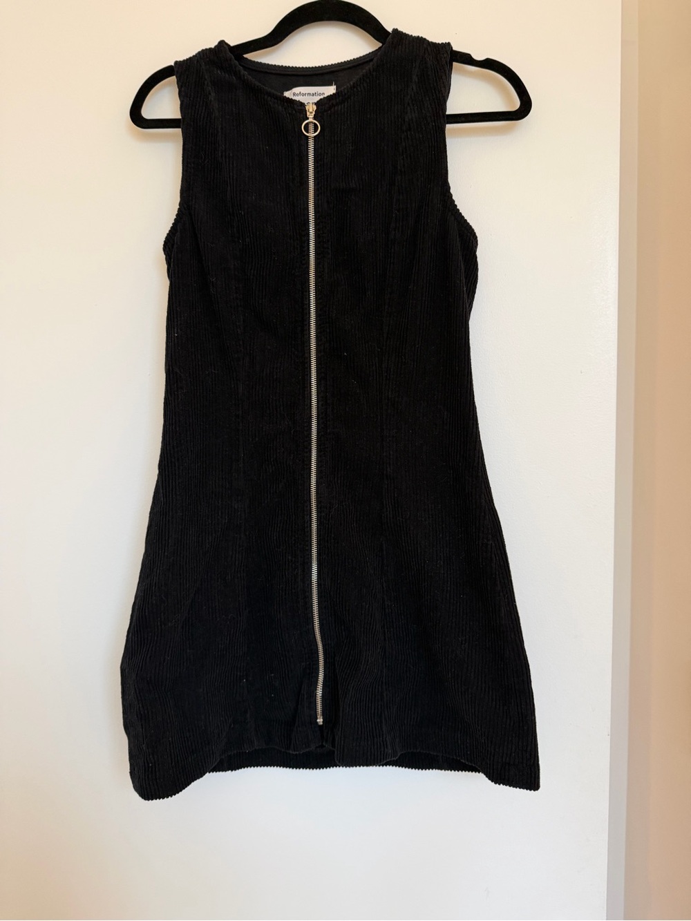 Reformation Suzie Corduroy Mini Dress Black